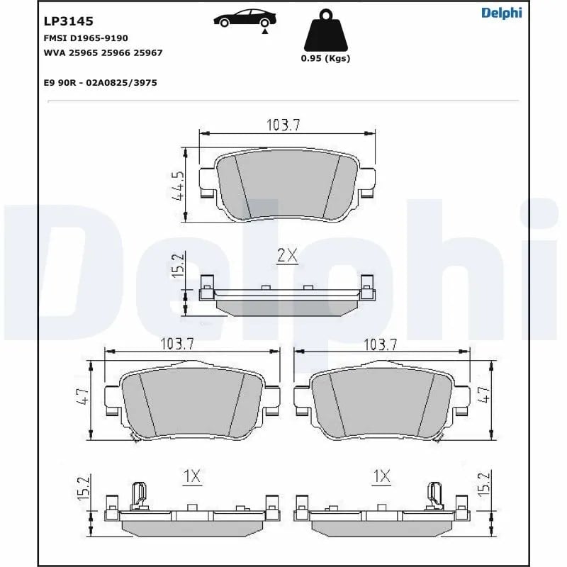 DELPHI LP3145 Fren Balatası 440603981R uygun fiyat hızlı kargo