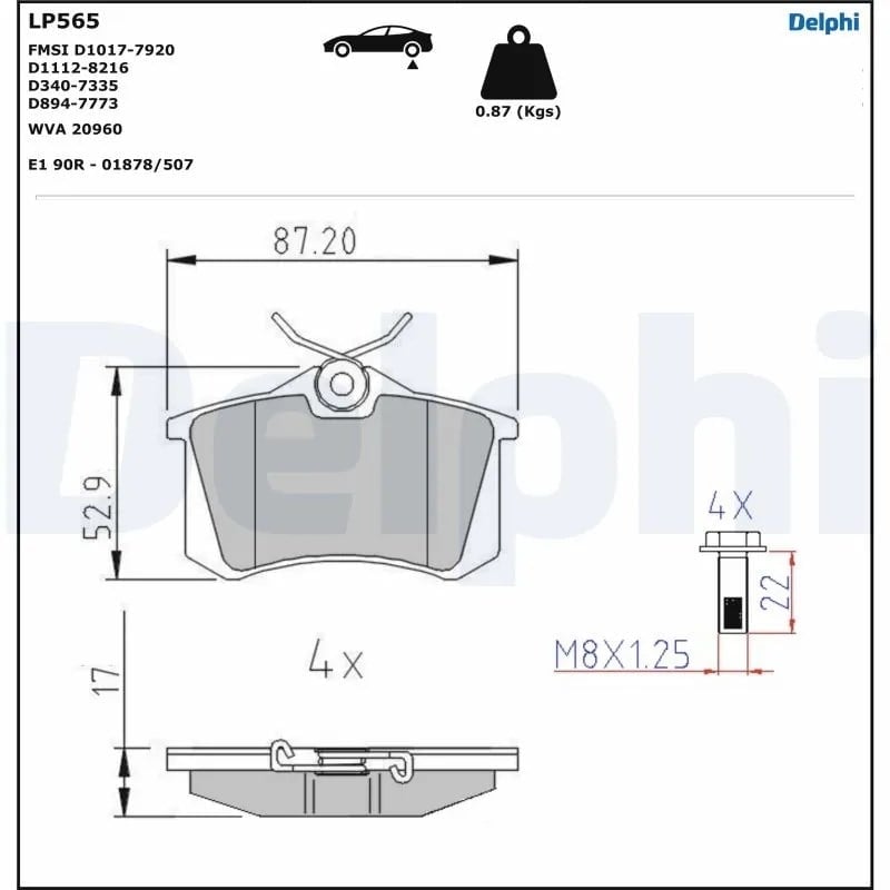 DELPHI LP565 Fren Balatası 4B0698451E uygun fiyat hızlı kargo
