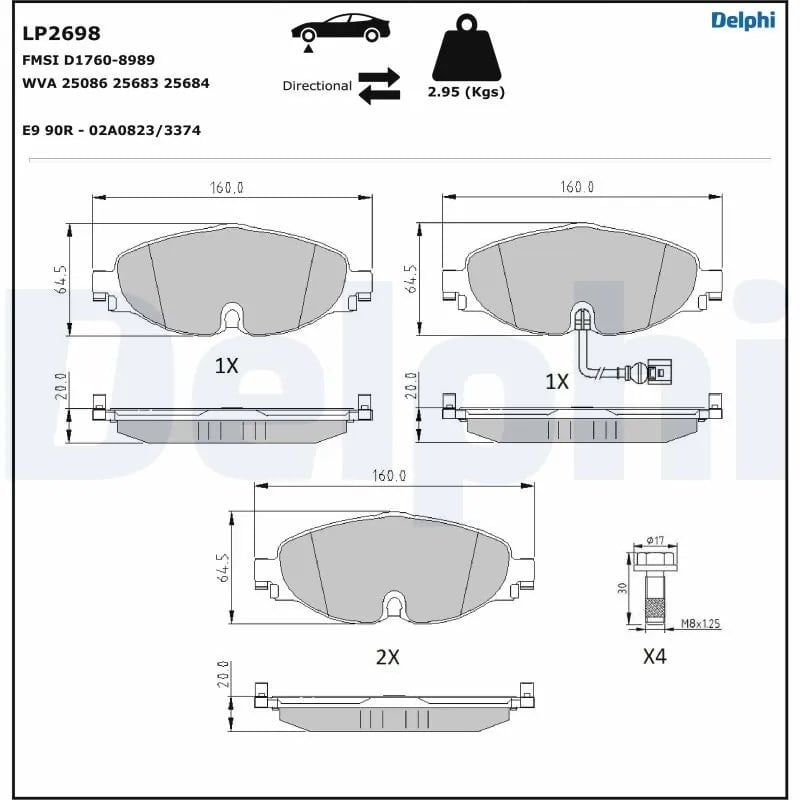 DELPHI LP2698 Fren Balatası 5Q0698151B uygun fiyat hızlı kargo