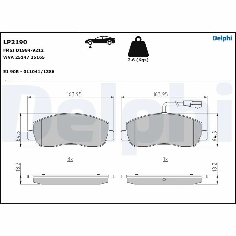 DELPHI LP2190 Fren Balatası 410601061R uygun fiyat hızlı kargo
