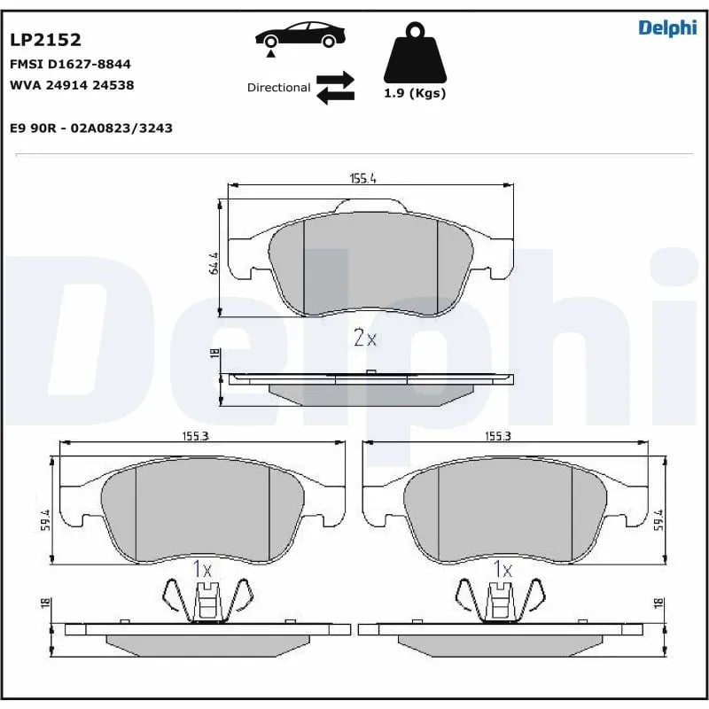 DELPHI LP2152 Fren Balatası 410605961R uygun fiyat hızlı kargo