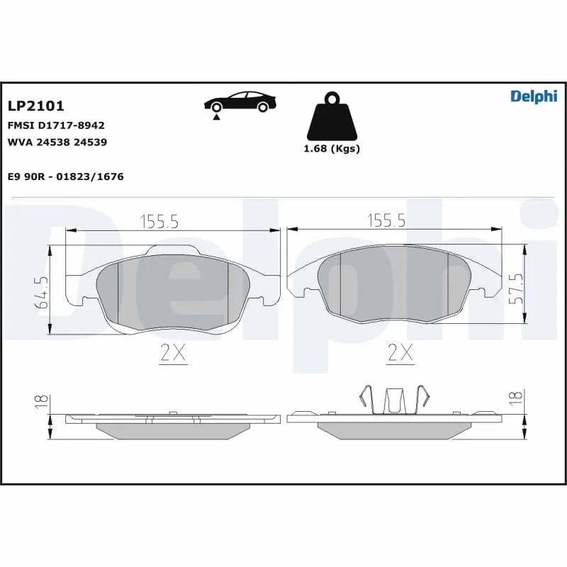 DELPHI LP2101 Fren Balatası 1611838580 uygun fiyat hızlı kargo
