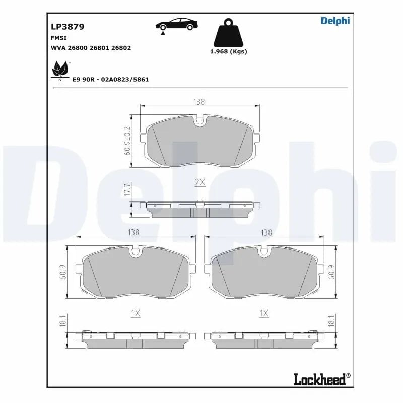 DELPHI LP3879 Fren Balatası 58101COA00 uygun fiyat hızlı kargo