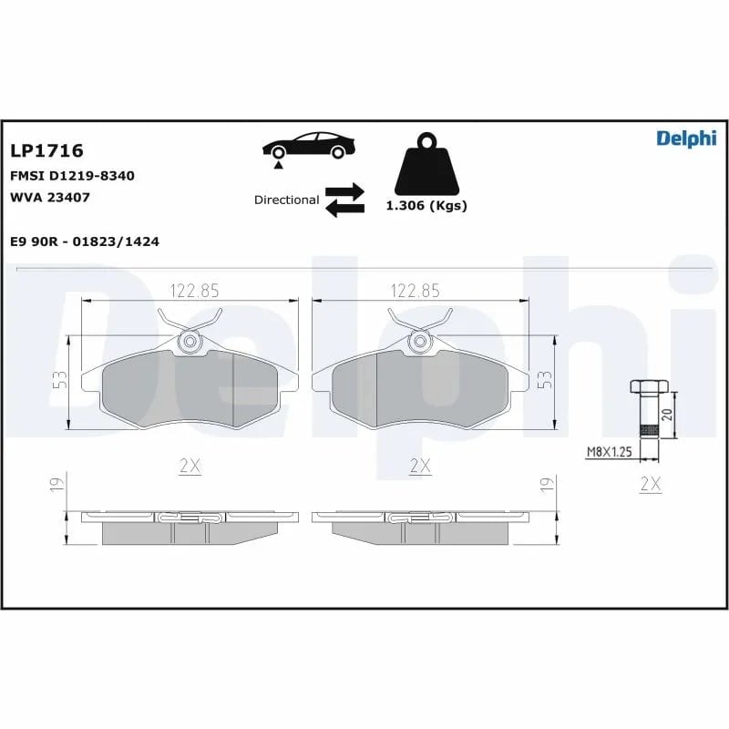 DELPHI LP1716 Fren Balatası 1611457180 uygun fiyat hızlı kargo