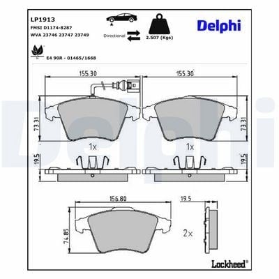 DELPHI LP1913 18B1 Fren Balatası 7H0698151 uygun fiyat hızlı kargo
