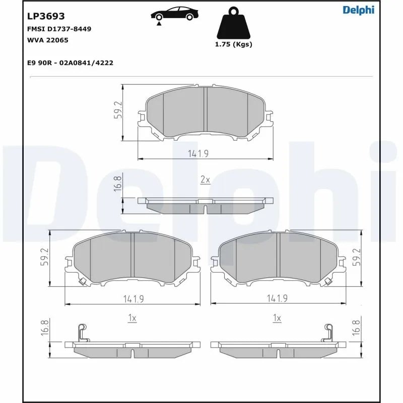 DELPHI LP3693 Fren Balatası 410601596R uygun fiyat hızlı kargo