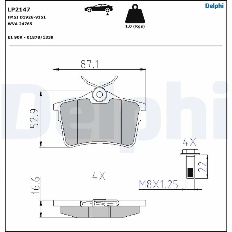 DELPHI LP2147 Fren Balatası 1608520480 uygun fiyat hızlı kargo