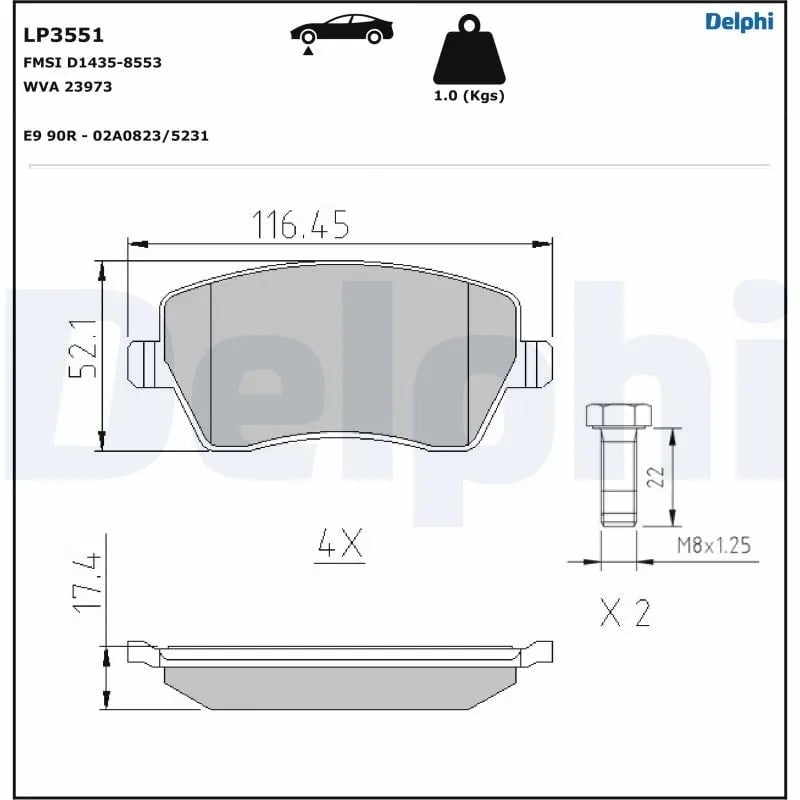 DELPHI LP3551 Fren Balatası 4106000Q0K uygun fiyat hızlı kargo