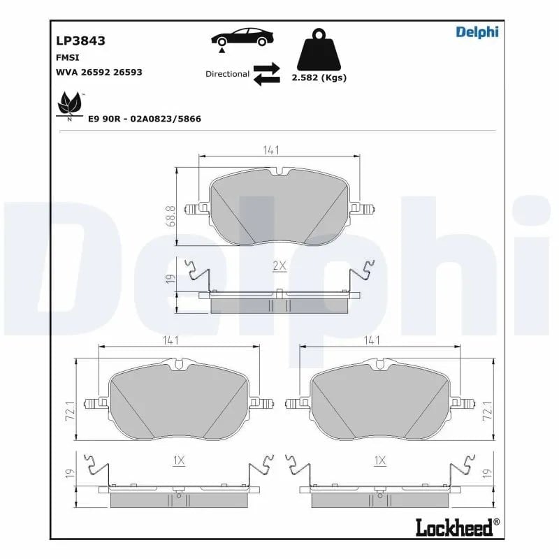 DELPHI LP3843 Fren Balatası 0004200004 uygun fiyat hızlı kargo
