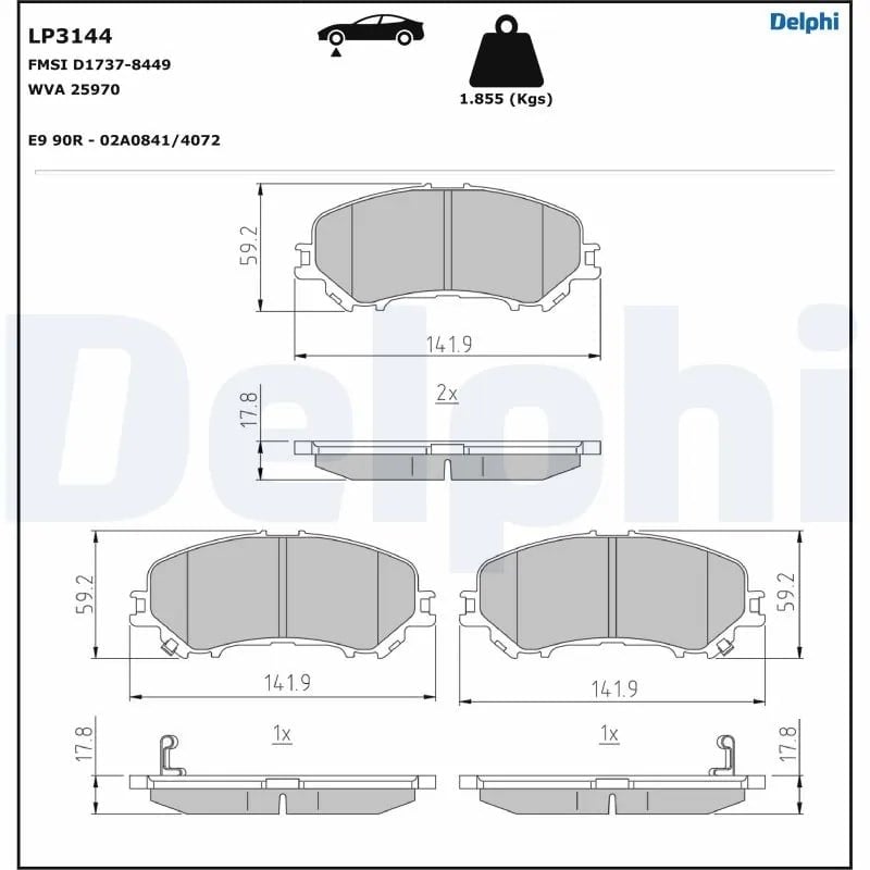 DELPHI LP3144 Fren Balatası 410604EA0A uygun fiyat hızlı kargo