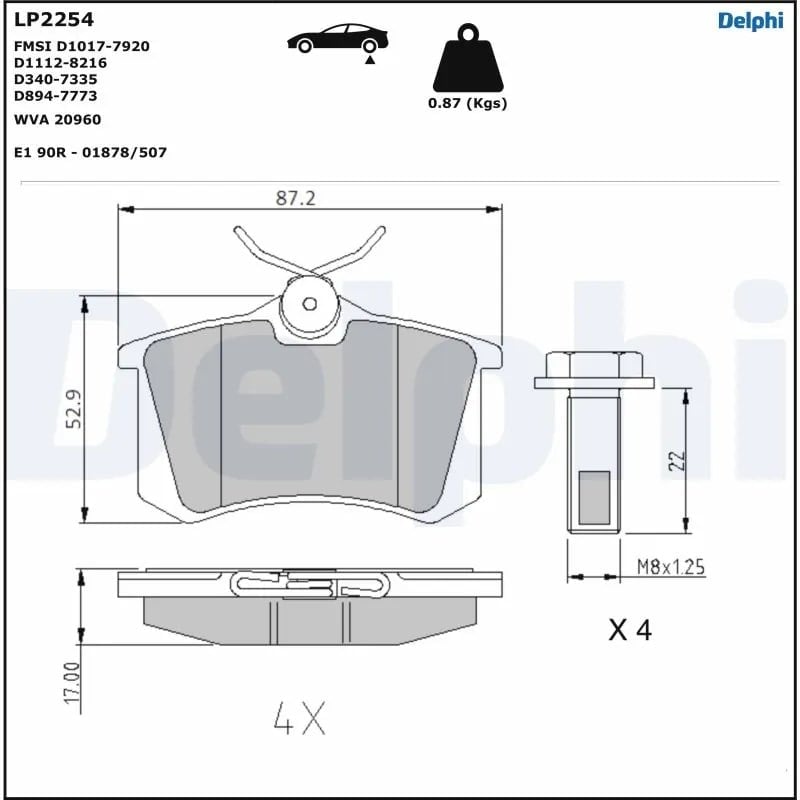 DELPHI LP2254 Fren Balatası 10030811 uygun fiyat hızlı kargo