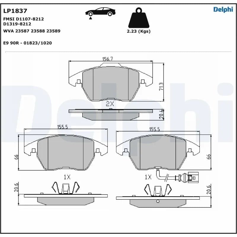 DELPHI LP1837 Fren Balatası 1K0698151 uygun fiyat hızlı kargo