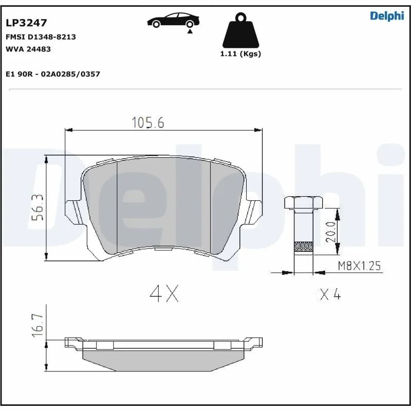 DELPHI LP3247 Fren Balatası 1K0698451L uygun fiyat hızlı kargo