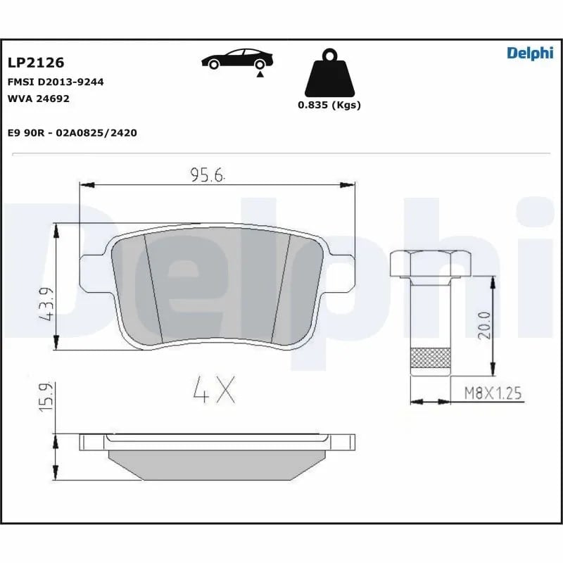 DELPHI LP2126 Fren Balatası 4154210400 uygun fiyat hızlı kargo