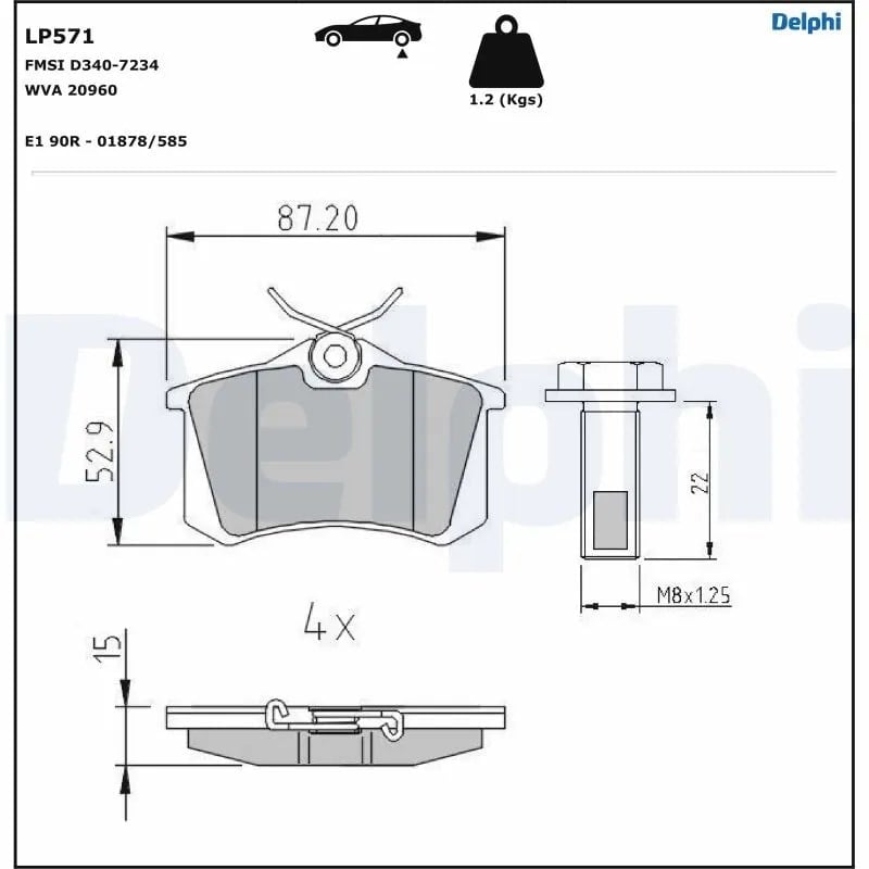 DELPHI LP571 Fren Balatası 10087961 uygun fiyat hızlı kargo