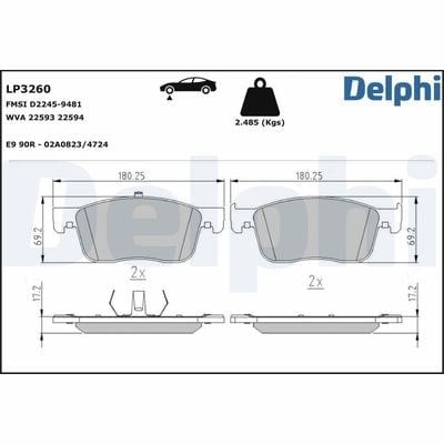 DELPHI LP3260 Fren Balatası 155253709 uygun fiyat hızlı kargo