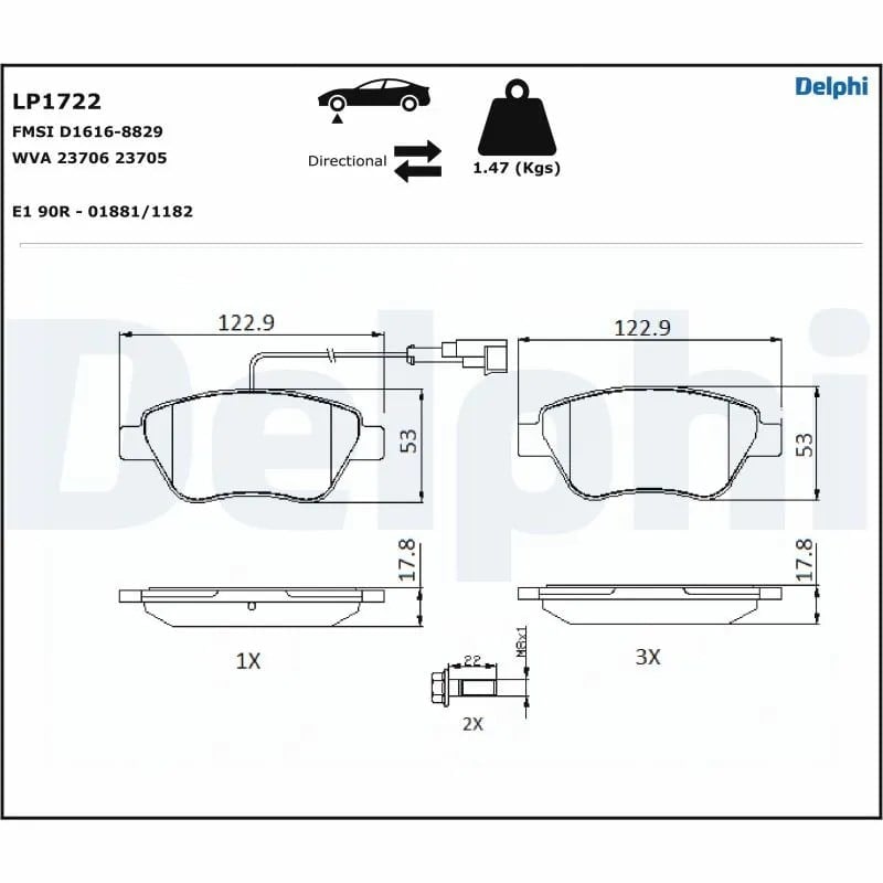 DELPHI LP1722 Fren Balatası 1636412880 uygun fiyat hızlı kargo