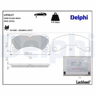 DELPHI LP3217 Fren Balatası 7P0698151C uygun fiyat hızlı kargo