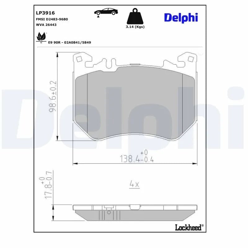 DELPHI LP3916 Fren Balatası 0004210602 uygun fiyat hızlı kargo
