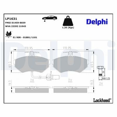 DELPHI LP1631 Fren Balatası 8E0698151M uygun fiyat hızlı kargo