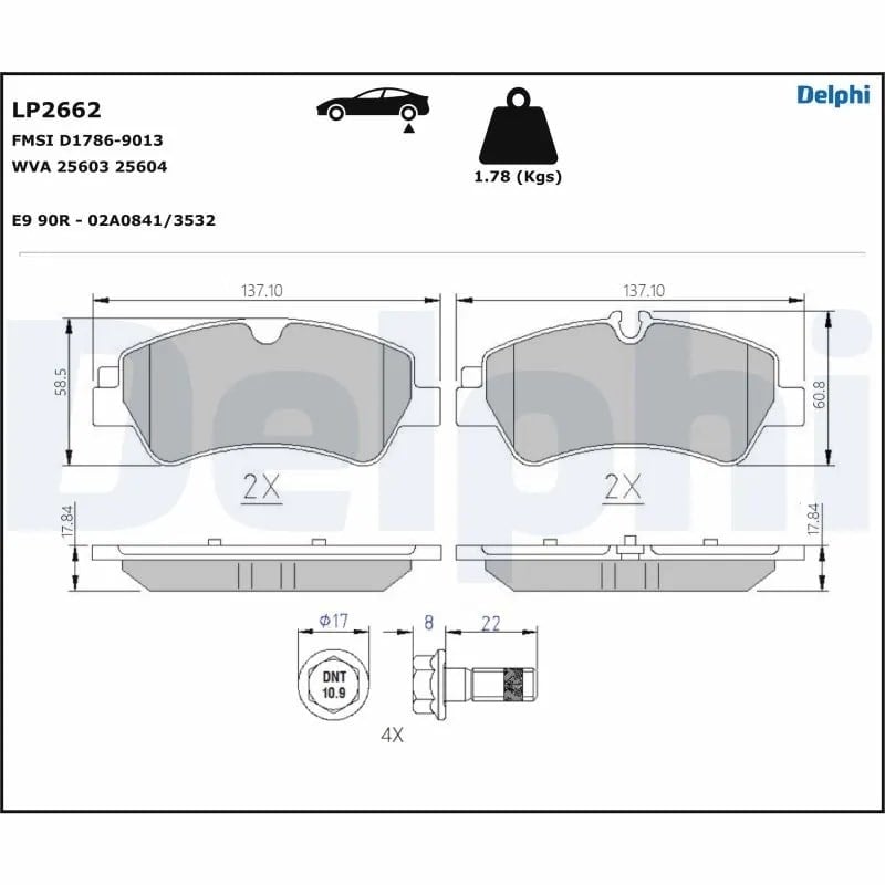 DELPHI LP2662 Fren Balatası 1763916 uygun fiyat hızlı kargo