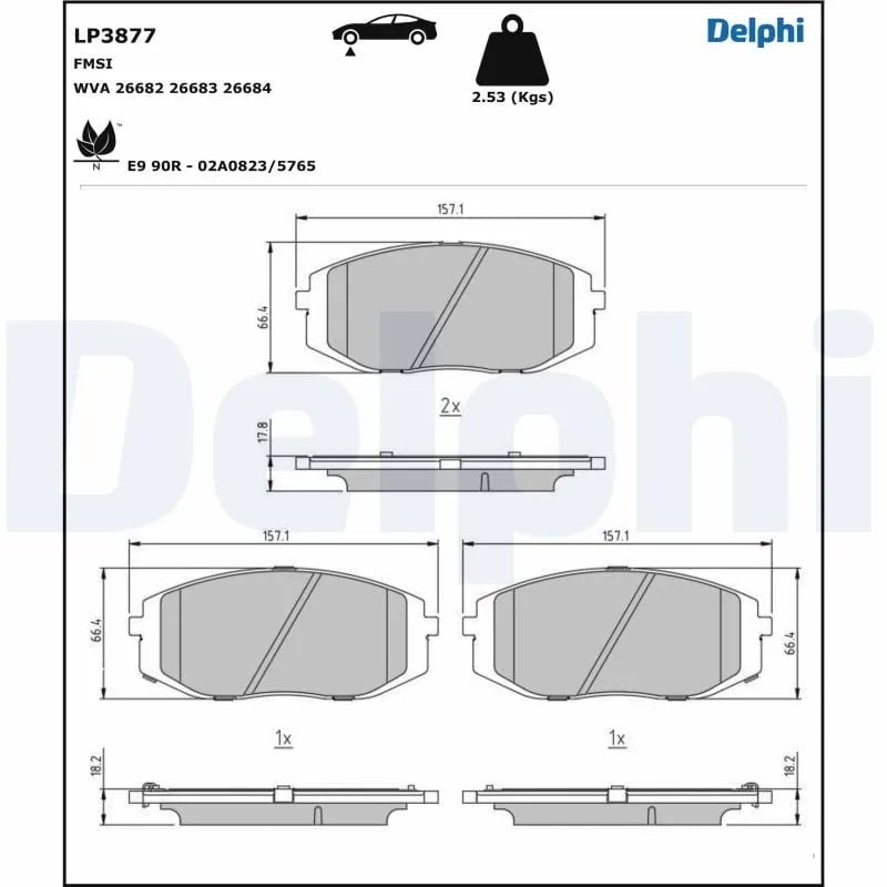 DELPHI LP3877 Fren Balatası 58101CGA70 uygun fiyat hızlı kargo