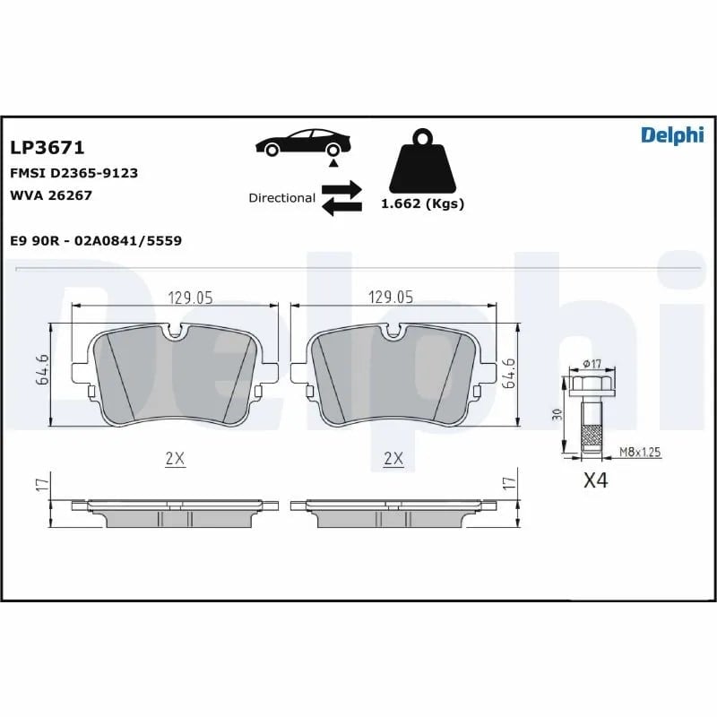 DELPHI LP3671 Fren Balatası 4M0698451AC uygun fiyat hızlı kargo