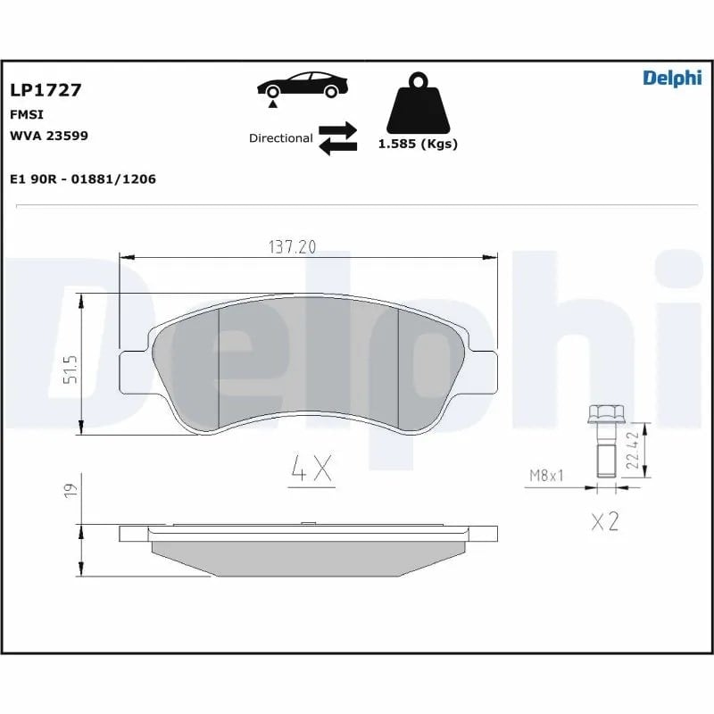 DELPHI LP1727 Fren Balatası 1610489680 uygun fiyat hızlı kargo