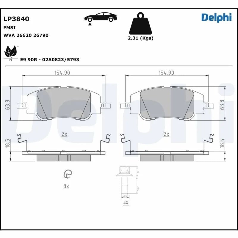 DELPHI LP3840 Fren Balatası 1681371180 uygun fiyat hızlı kargo