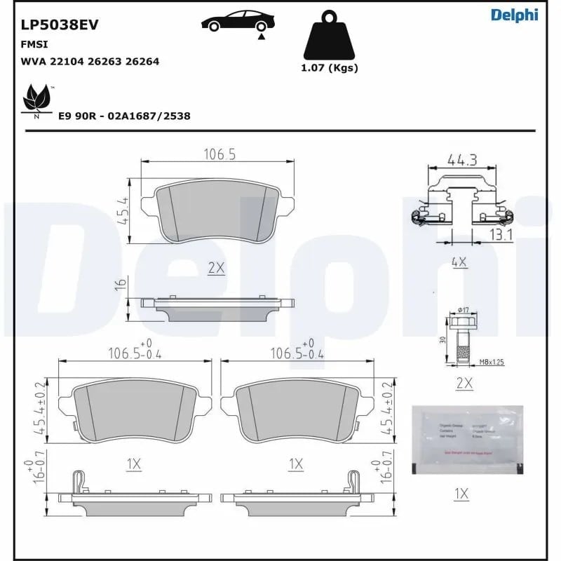 DELPHI LP5038EV Fren Balatası 440606659R uygun fiyat hızlı kargo