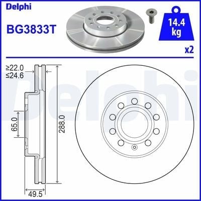 DELPHI BG3833T Fren Diski 1K0615301T uygun fiyat hızlı kargo
