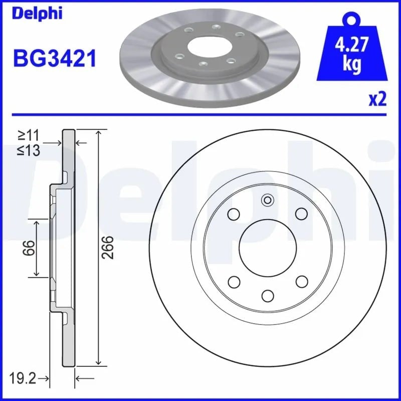 DELPHI BG3421 Fren Diski 1608691680 uygun fiyat hızlı kargo