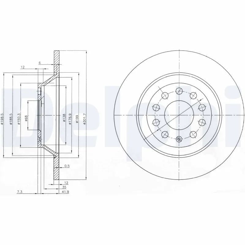 DELPHI BG3956C Fren Diski 4F0615601E uygun fiyat hızlı kargo