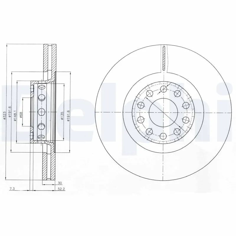DELPHI BG3524 Fren Diski 3D0615301G uygun fiyat hızlı kargo