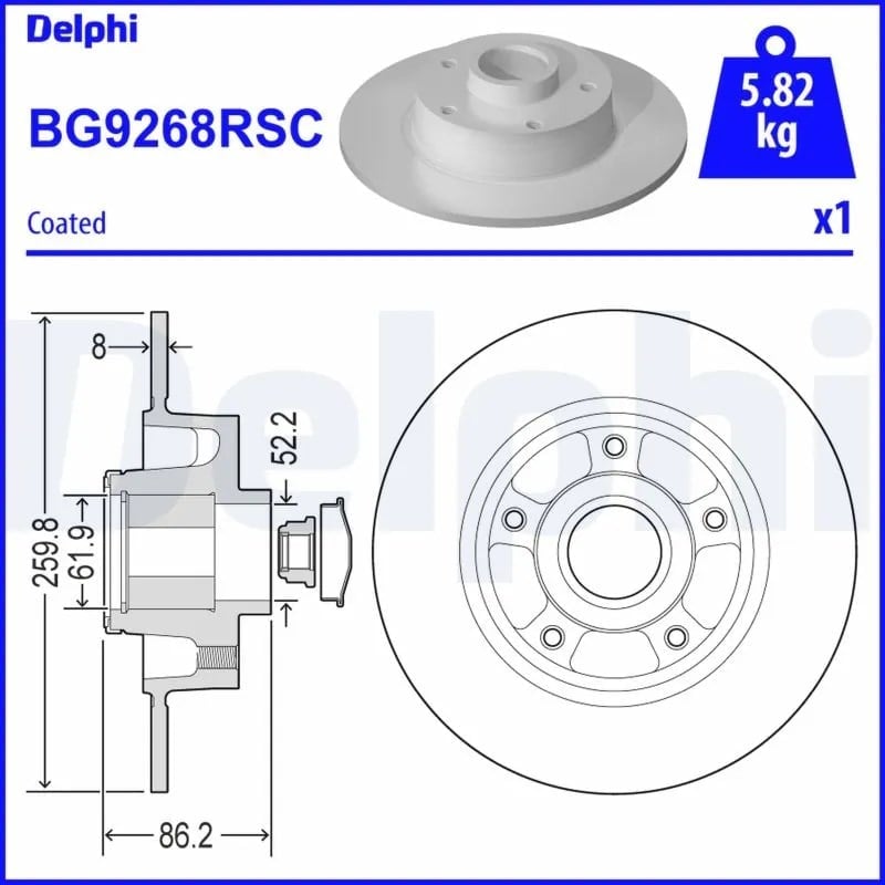 DELPHI BG9268RSC Fren Diski 432000185R uygun fiyat hızlı kargo