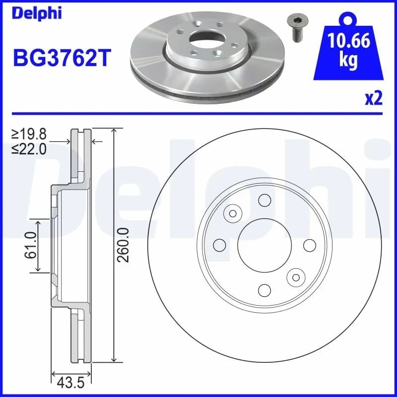 DELPHI BG3762T Fren Diski 40206 AX600 uygun fiyat hızlı kargo