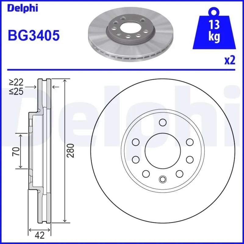 DELPHI BG3405 Fren Diski 569060 uygun fiyat hızlı kargo