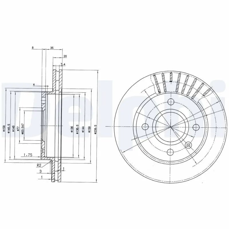 DELPHI BG2440 Fren Diski 1018277 uygun fiyat hızlı kargo