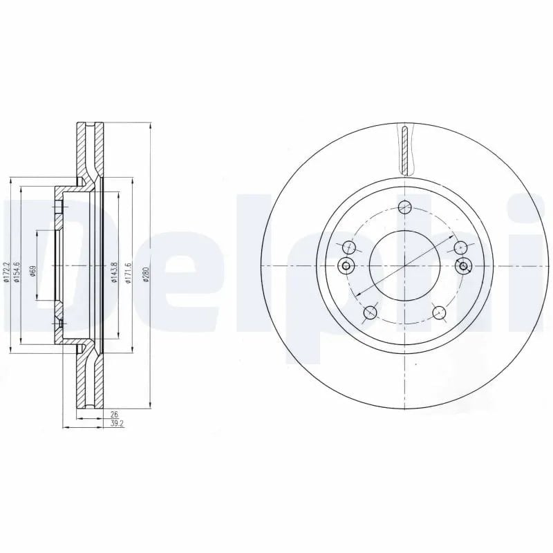 DELPHI BG4281C Fren Diski 51712 1H100 uygun fiyat hızlı kargo