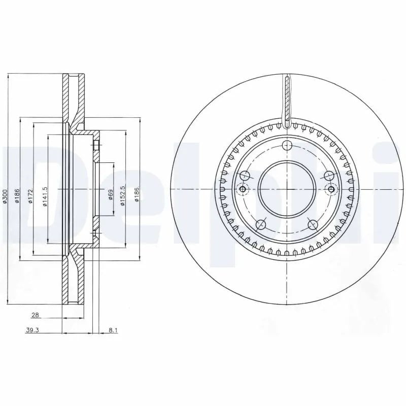 DELPHI BG4251C Fren Diski 51712 2L500 uygun fiyat hızlı kargo