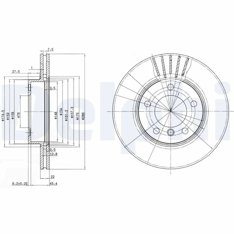 DELPHI BG2623C Fren Diski 34111160674 uygun fiyat hızlı kargo