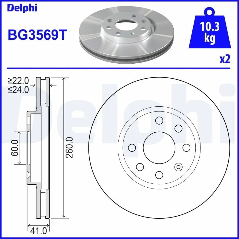 DELPHI BG3569T Fren Diski 569000 uygun fiyat hızlı kargo