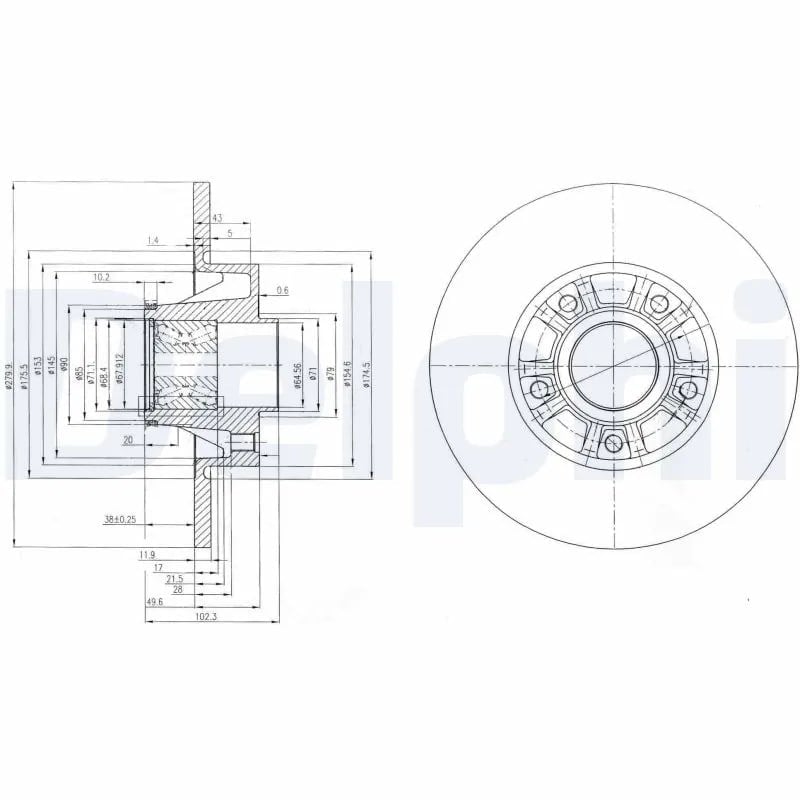 DELPHI BG9031RS Fren Diski 43206 00QAB uygun fiyat hızlı kargo