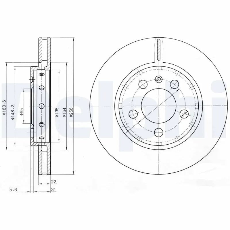 DELPHI BG3611 Fren Diski 8L0615601 uygun fiyat hızlı kargo