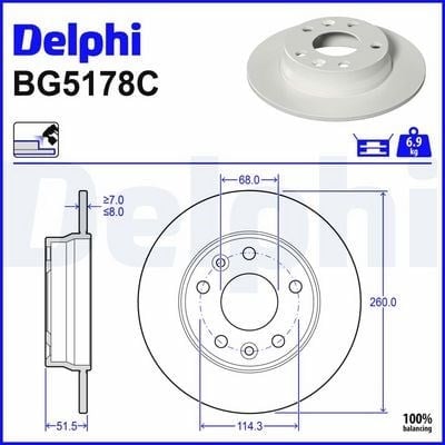 DELPHI BG5178C Fren Diski 4320600Q1A uygun fiyat hızlı kargo