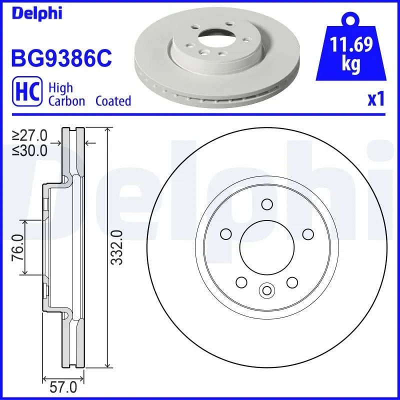 DELPHI BG9386C Fren Diski 2H6615301 uygun fiyat hızlı kargo