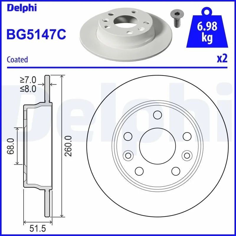 DELPHI BG5147C Fren Diski 440A06575R uygun fiyat hızlı kargo