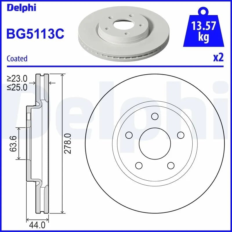 DELPHI BG5113C Fren Diski 2384229 uygun fiyat hızlı kargo