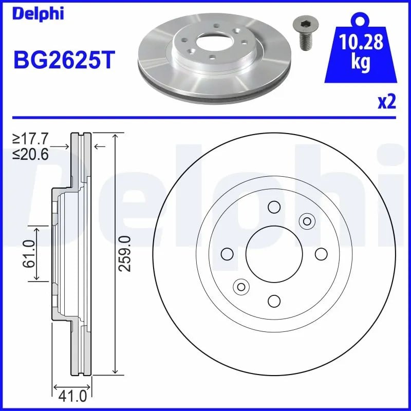 DELPHI BG2625T Fren Diski 40206 00QAA uygun fiyat hızlı kargo