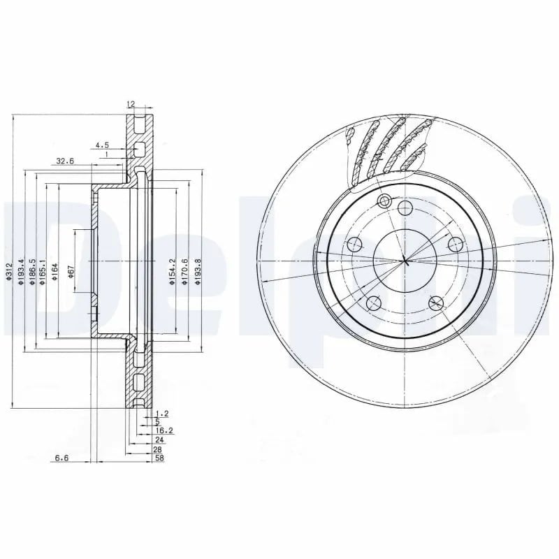 DELPHI BG3756 Fren Diski 2114210912 uygun fiyat hızlı kargo